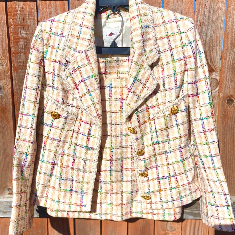 VERTIGO POUR LA VILLE PARIS Tweed Blazer and Skirt size Medium